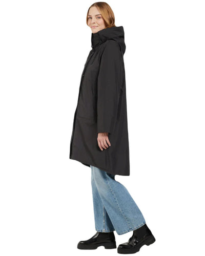 Black Coloured Didriksons Womens Elissa Parka On A White Background #colour_black