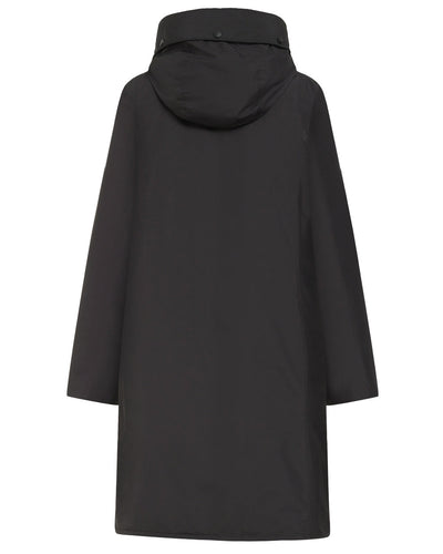 Black Coloured Didriksons Womens Elissa Parka On A White Background #colour_black