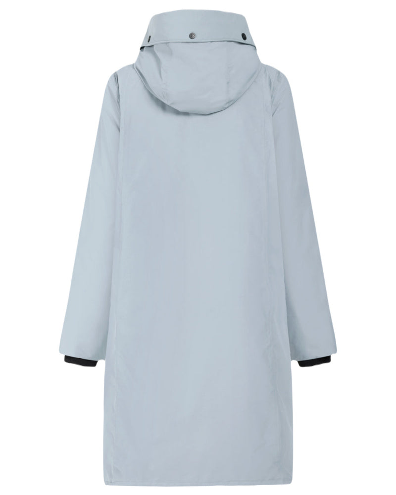 Factory Blue Coloured Didriksons Womens Elissa Parka On A White Background 