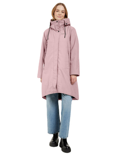 Oyster Lilac Coloured Didriksons Womens Elissa Parka On A White Background #colour_oyster-lilac