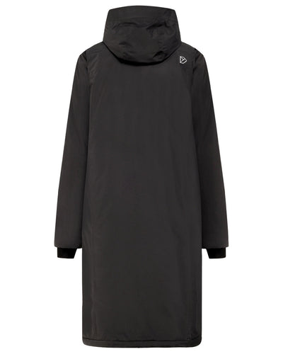 Black Coloured Didriksons Womens Fara Parka On A White Background #colour_black