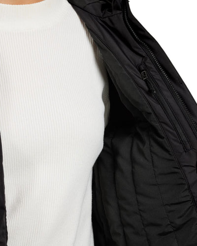 Black Coloured Didriksons Womens Fara Parka On A White Background #colour_black