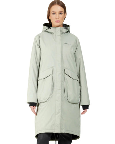 Wilted Leaf Coloured Didriksons Womens Fara Parka On A White Background #colour_wilted-leaf