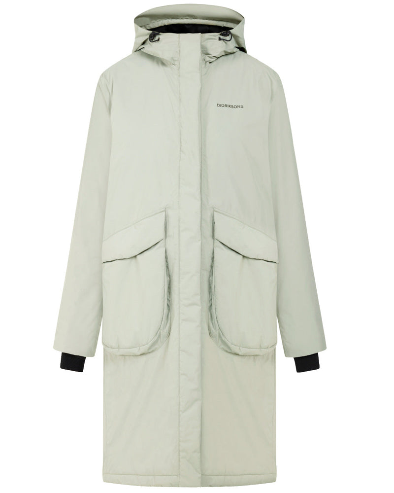 Wilted Leaf Coloured Didriksons Womens Fara Parka On A White Background 