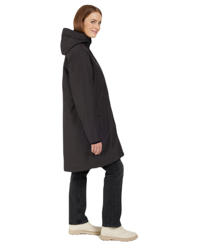 Black Coloured Didriksons Womens Fia Parka On A White Background #colour_black