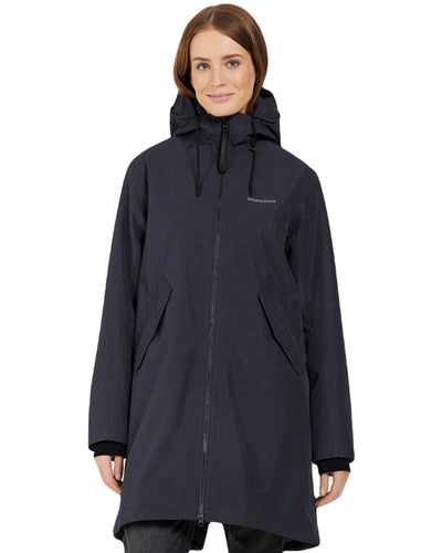 Dark Night Blue Coloured Didriksons Womens Fia Parka On A White Background #colour_dark-night-blue