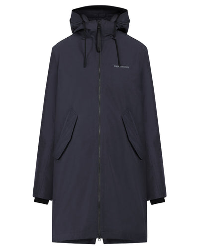 Dark Night Blue Coloured Didriksons Womens Fia Parka On A White Background #colour_dark-night-blue