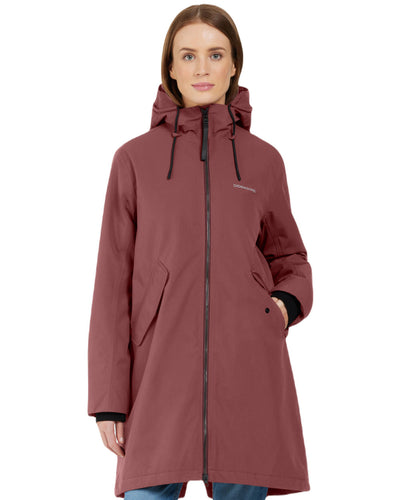 Old Rust Coloured Didriksons Womens Fia Parka On A White Background #colour_old-rust