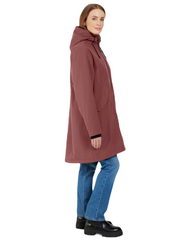 Old Rust Coloured Didriksons Womens Fia Parka On A White Background #colour_old-rust