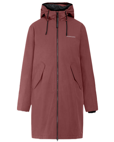 Old Rust Coloured Didriksons Womens Fia Parka On A White Background #colour_old-rust