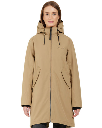 Wood Coloured Didriksons Womens Fia Parka On A White Background #colour_wood