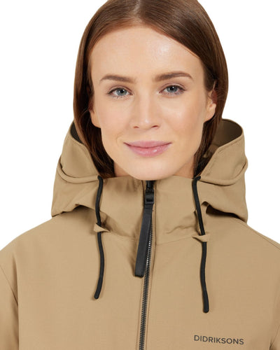 Wood Coloured Didriksons Womens Fia Parka On A White Background #colour_wood