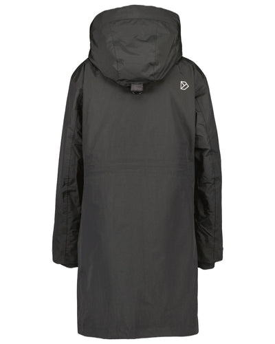 Black Coloured Didriksons Womens Ilsa Parka On A White Background #colour_black