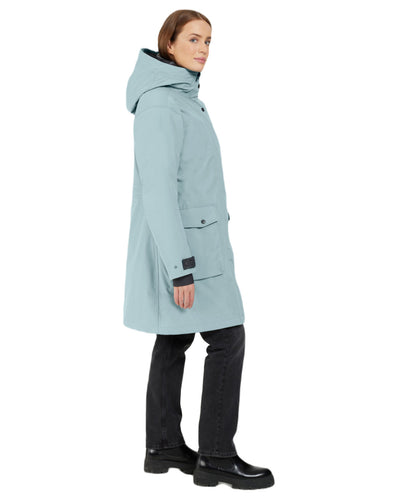 Factory Blue Coloured Didriksons Womens Ilsa Parka On A White Background #colour_factory-blue