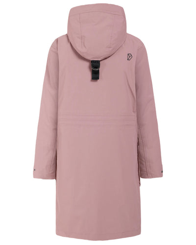 Faded Wine Coloured Didriksons Womens Ilsa Parka On A White Background #colour_faded-wine