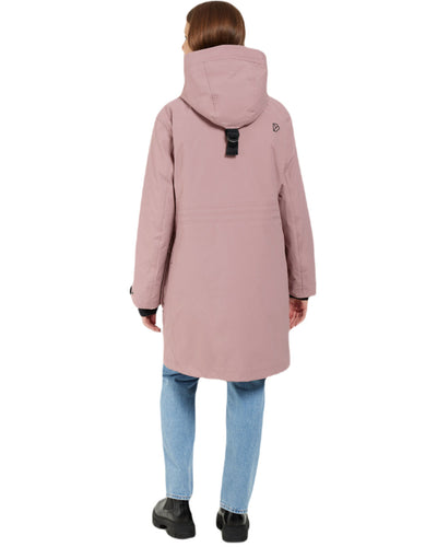 Faded Wine Coloured Didriksons Womens Ilsa Parka On A White Background #colour_faded-wine