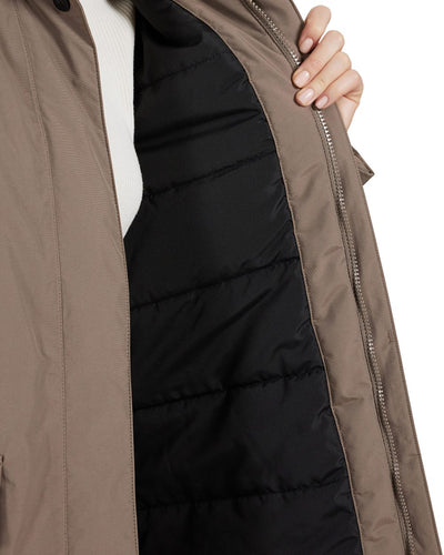 Mocha Brown Coloured Didriksons Womens Ilsa Parka On A White Background #colour_mocha-brown