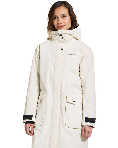 White Foam Coloured Didriksons Womens Ilsa Parka On A White Background #colour_white-foam