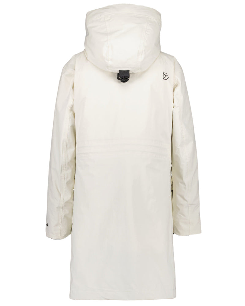 White Foam Coloured Didriksons Womens Ilsa Parka On A White Background 