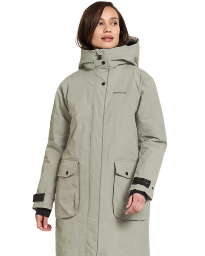 Wilted Leaf Coloured Didriksons Womens Ilsa Parka On A White Background #colour_wilted-leaf