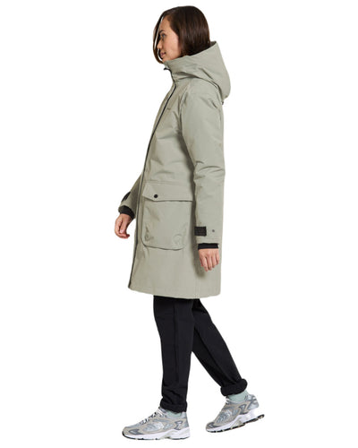 Wilted Leaf Coloured Didriksons Womens Ilsa Parka On A White Background #colour_wilted-leaf