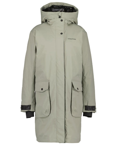 Wilted Leaf Coloured Didriksons Womens Ilsa Parka On A White Background #colour_wilted-leaf