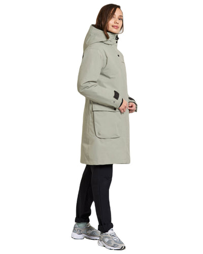 Wilted Leaf Coloured Didriksons Womens Ilsa Parka On A White Background #colour_wilted-leaf