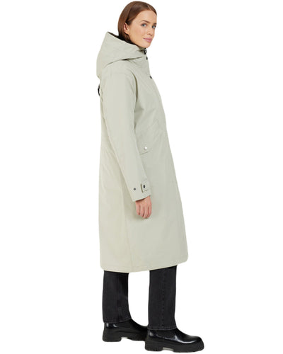 Wilted Leaf Coloured Didriksons Womens Mia Long Parka 2 On A White Background #colour_wilted-leaf