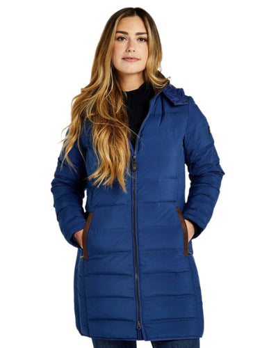 Peacock Blue Coloured Dubarry Ballybrophy Quilted Jacket On A White Background #colour_peacock-blue