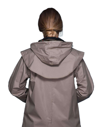 Chincilla coloured Jack Murphy Cotswold Ladies Waterproof 3/4 Coat on White background #colour_chinchilla