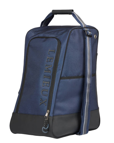 Navy coloured LeMieux Elite Wellington Boot Bag on white background #colour_navy