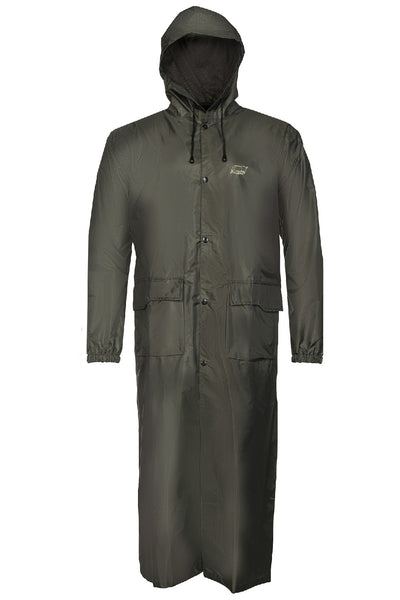 Longcoats Breathable 'Newlyn' Men's Long Raincoat with Hood